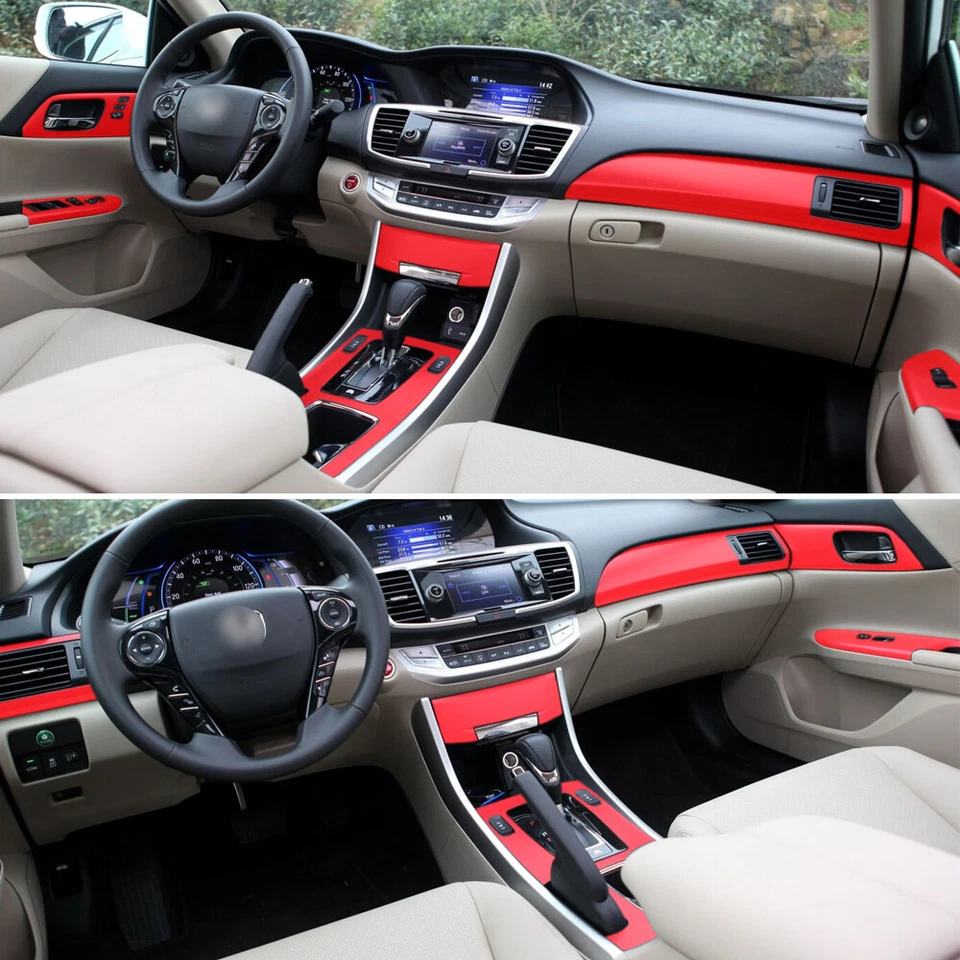 For Honda Accord 2014-2017 5D Carbon Fiber Pattern Interior DIY Trim Decals - Image 2 of 4