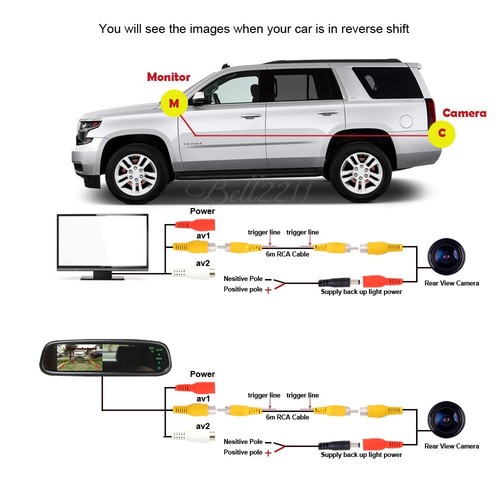 For Peugeot 206 207 306 307 308 406 407 5008 4 LED CCD Rearview Back Up Camera - Picture 8 of 8
