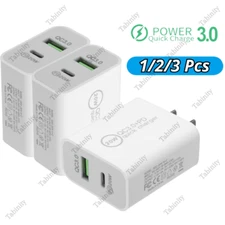For Android iPhone iPad QC 3.0 PD 20W USB Type C Fast Charger Power Adapter Cube