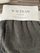Waltham Claude Two Pole Top Window Panels 2 Panels 38x84 Inch Grey New