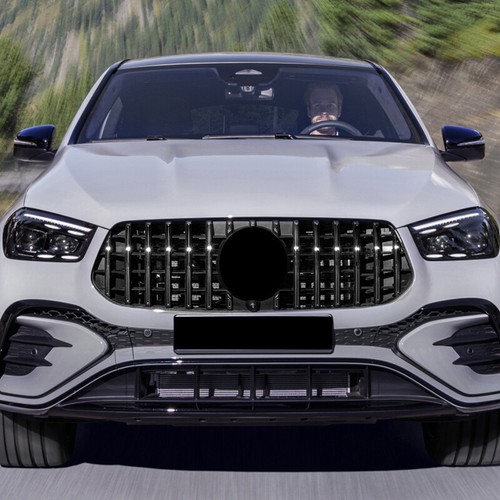 For Mercedes Benz W167 Sport 2024-up GT R Front Bumper Grille Grill Bright Black - Picture 2 of 13