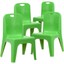 flash furniture kids school stack chair with 11" seat height, 4 pack - green