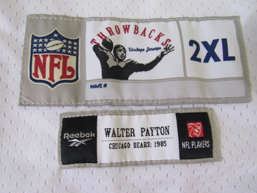 Walter Payton 1985 Chicago Bears NFL Throwbacks Authentic White Jersey Sz 2XL - Picture 3 of 12