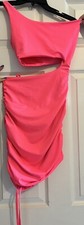 HOT PINK BODYCON ONE SHOULDER DRESS - Sexy Party Basic - Small