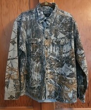 VTG Rattlers Brand Realtree Camo Heavy Chamois Hunting Shirt Size Made In USA