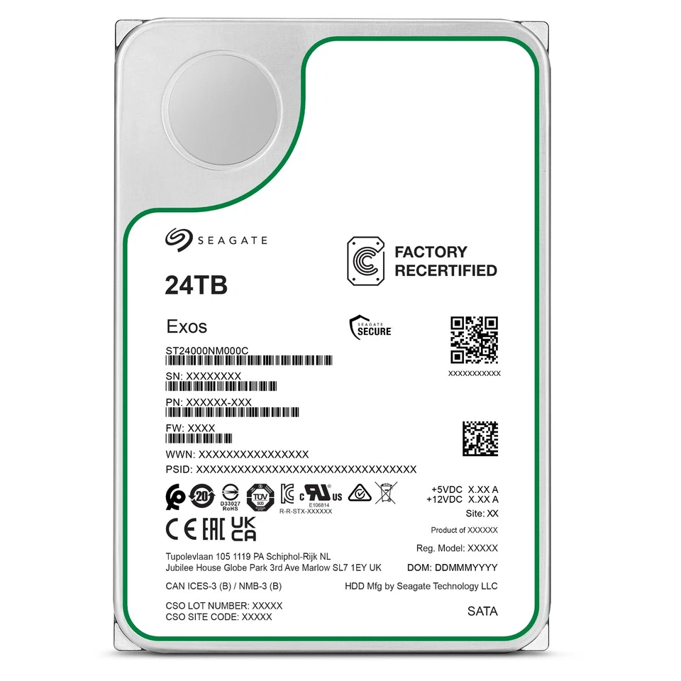 Seagate Exos HDD 24TB ST24000NM000C (Recertified) - Image 4 of 4
