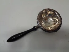 Antique Silver Tea Strainer w/ Wood Handle