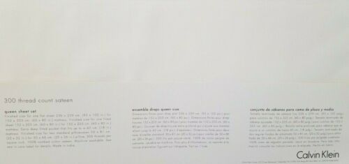 4 pc Calvin Klein 300 TC 100% Cotton Sateen White Queen Sheet Set NIP - Picture 3 of 10