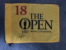 Padraig Harrington Hand Signed The Open Liverpool golf Flag