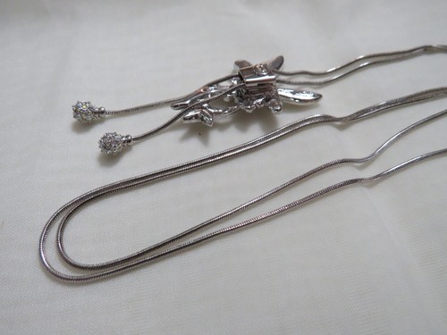 VINTAGE KIRKS FOLLY KRISTALL FEE PIXIE STERN HALSKETTE SILBERFARBEN VERSTELLBAR 32" - Bild 10 von 17