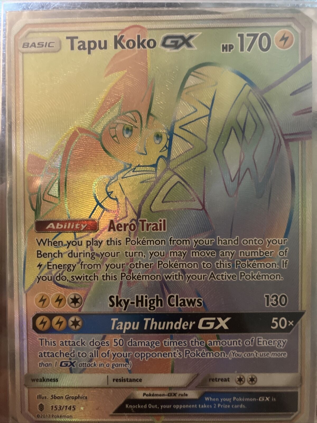 Tapu Koko GX - 153/145 - Secret Rare - Pokemon Singles » Guardians