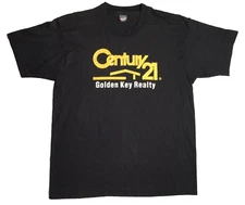Vintage 80s' Made In USA XL Black Screen Stars Century 21 Single Stitch T-Shirt
