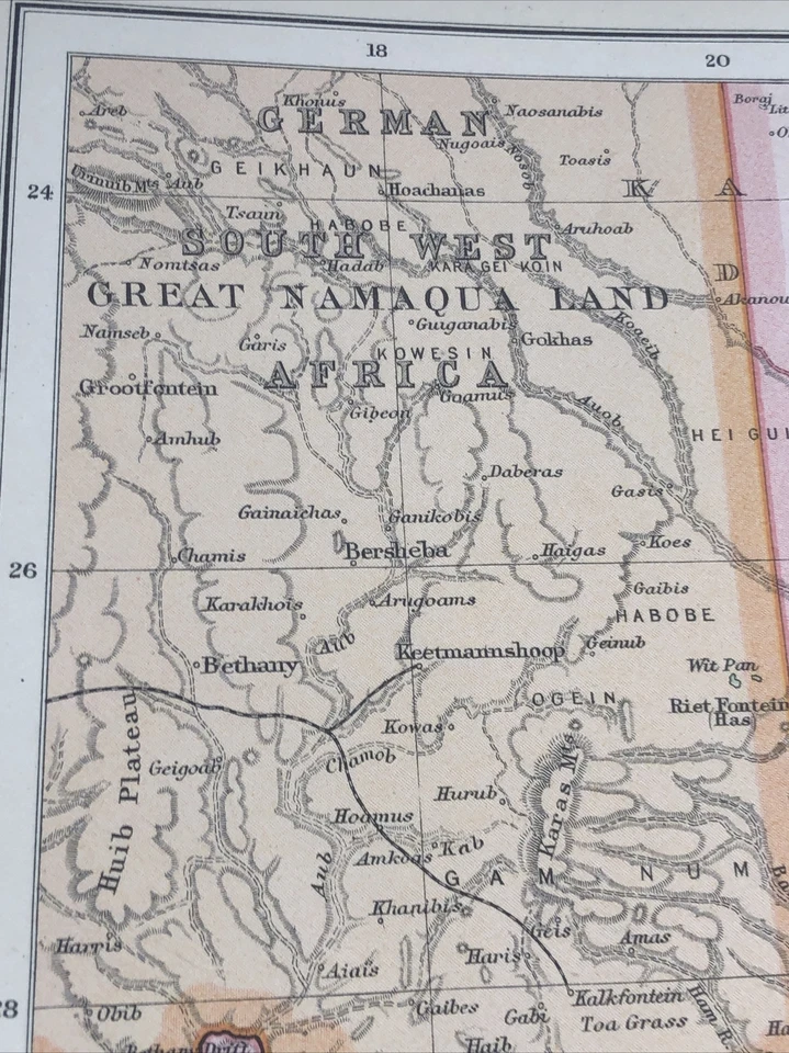 1910: Antique Map Of Cape Colony German South West Great Namaqua Land CS #58 - Image 3 of 4
