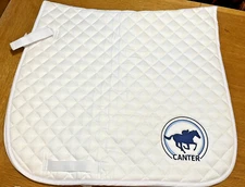 White CANTER Embroidered Smartpak  Dressage Saddle Pad