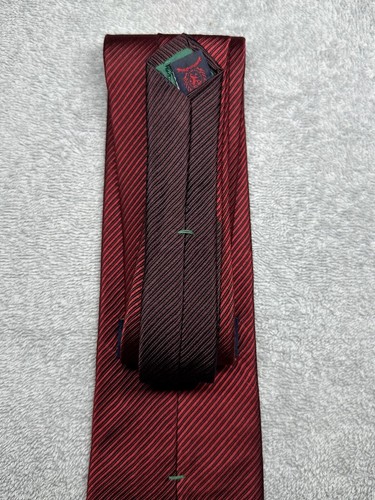 Tommy Hilfiger Neckwear Men’s Pure Silk Tie Red Striped Satin Formal 3.75” in - Picture 12 of 16