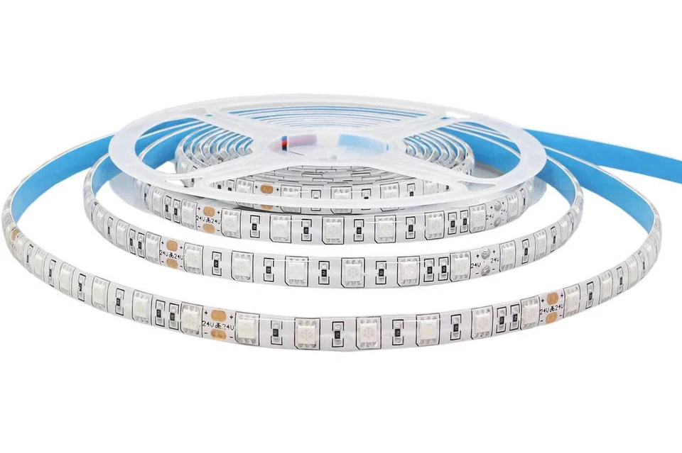 Striscia strip LED 5MT luce blu adesiva tagliabile interno esterno 1200LED 2835 - Immagine 4 di 4