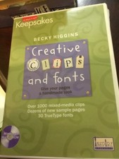 Becky Higgins CREATIVE CLIPS Handwritten FONTS CREATIVE KEEPSAKES DVD CD/BOOKLET