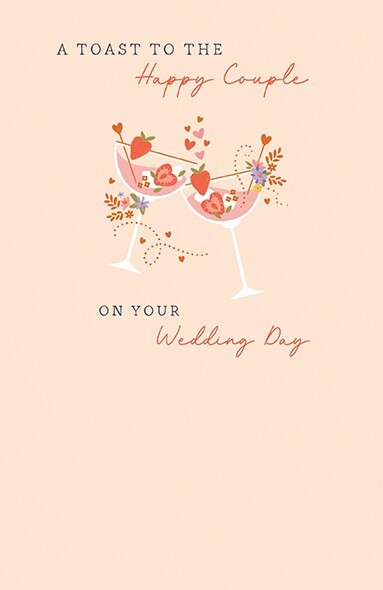 Wedding Toast Card – Paper Rose Embossed Illustrated Traditional Design