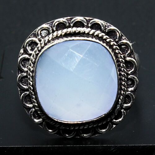 Natural Onyx Chalcedony Solid 925 Silver Gemstone Handmade Ring Jewelry Size 9 - Picture 3 of 6