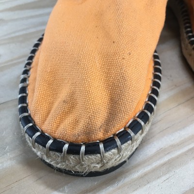 ZARA Orange and Blue Espadrilles Zara Shoes Mens 41 Espadrille Orange Blue Canvas Slip On  main image 4