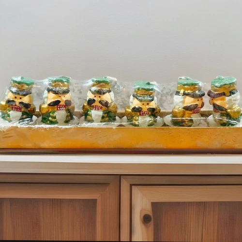 WORLD MARKET Christmas Candles Set Of 6 Mini Nutcracker Soldier Tea Lights NIB - product listing photo