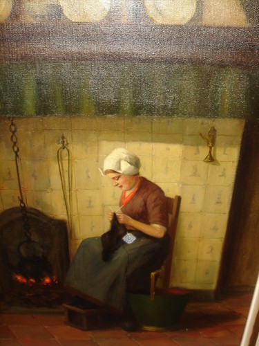 Large antique oil painting, { H. van Langen, { 1864- 1974}, pretty woman }. - Picture 10 of 18