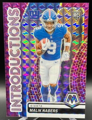 2024 Panini Mosaic Malik Nabers Rookie Introductions Purple Prizm /49 (Giants)