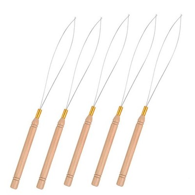 Hair Extension Loop Threader Needle Tool Set Micro Link Bead Wire Pulling Hook
