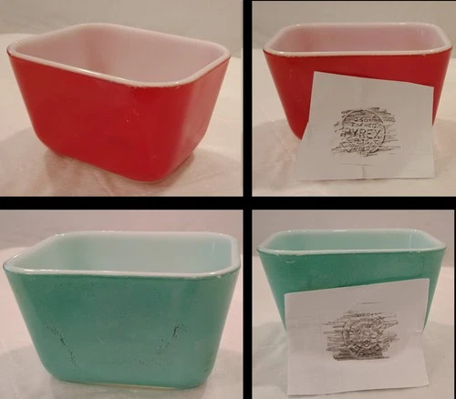 Vintage Pyrex Ovenware Refrigerator-Baking Dish #0501 Blue & #0501 Red (No Lids)