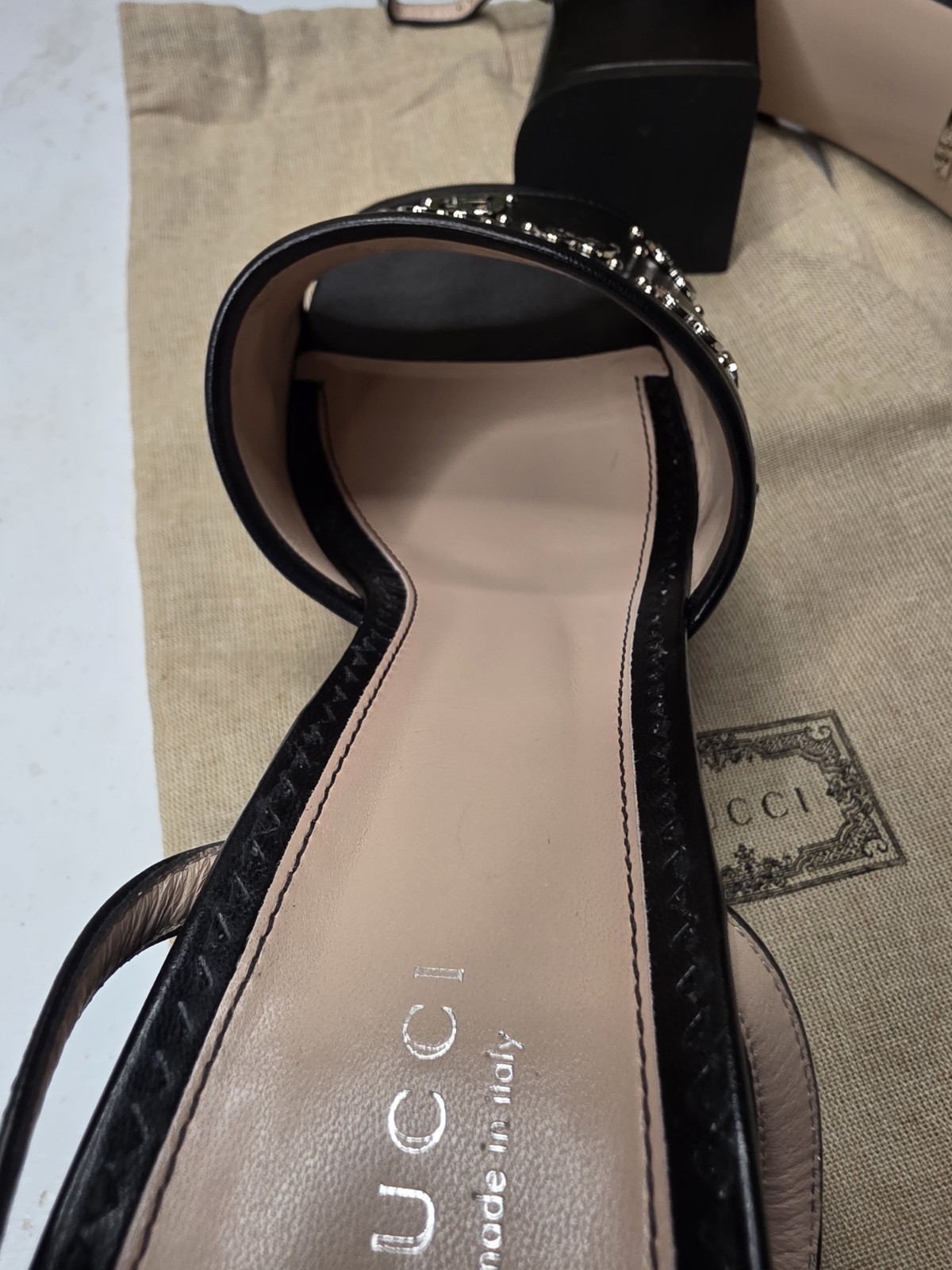 GUCCI Janaya GG Logo Quarter Strap Flat Sandals EU 40 1/2 / US 9 image 7