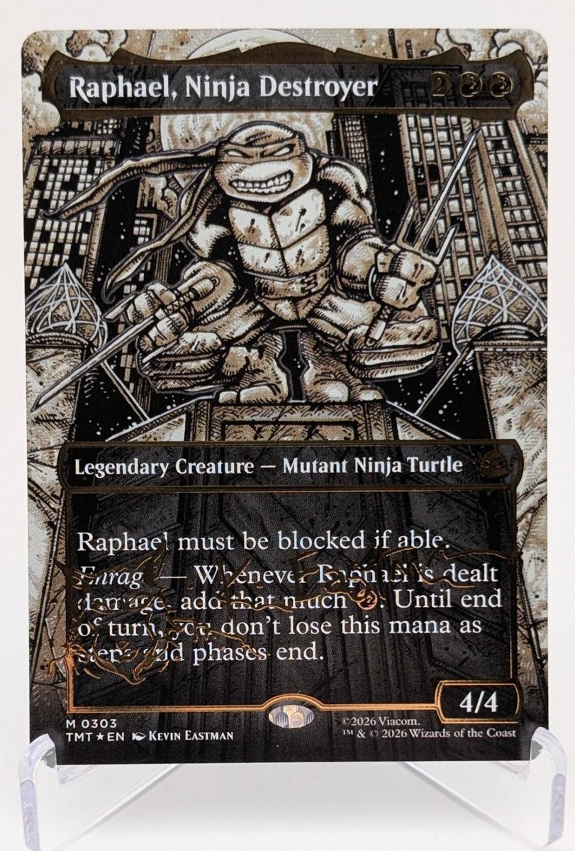 MTG TMNT - Raphael, Ninja Destroyer - Gold-Stamped Signature - LP