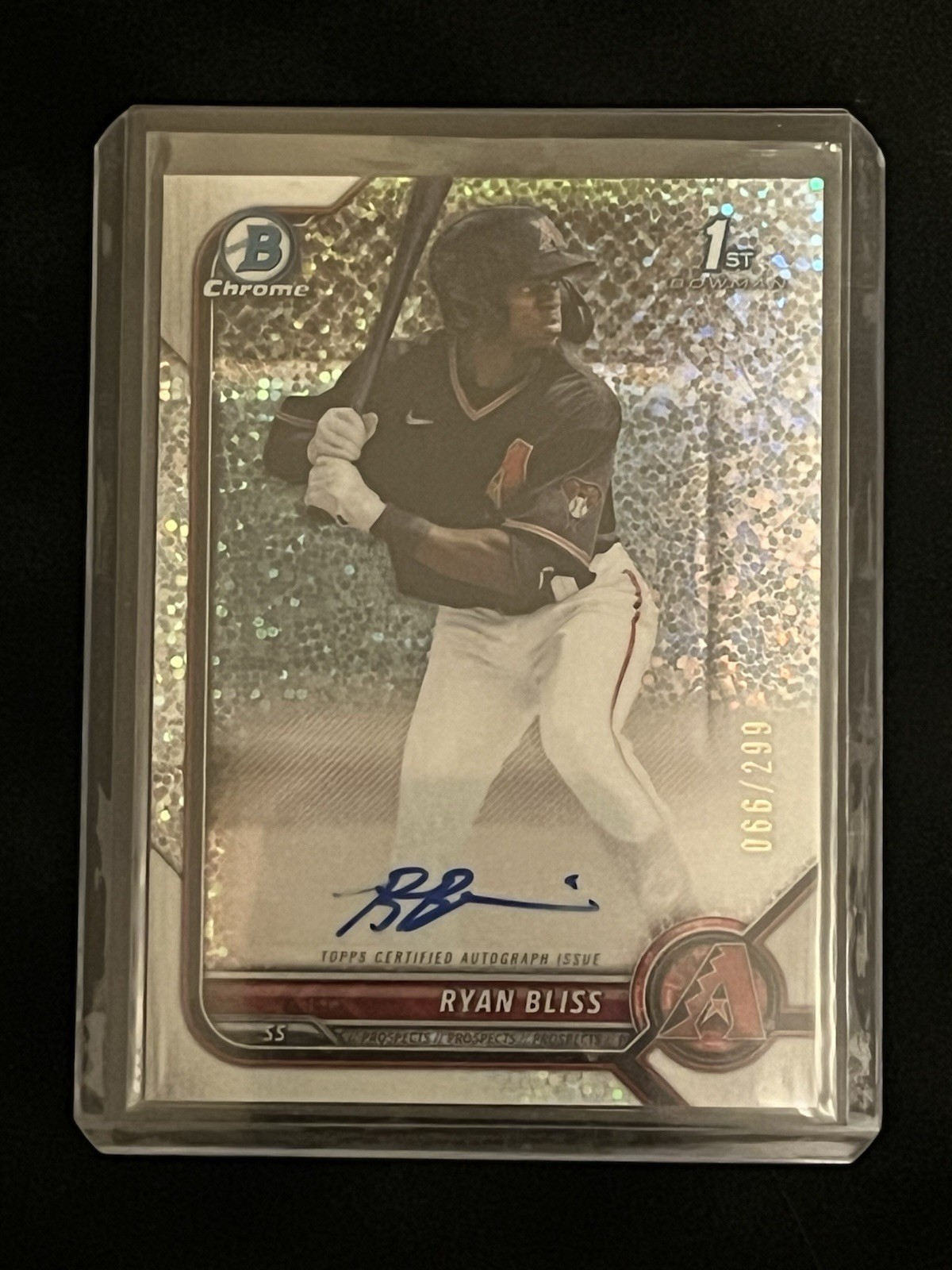 2022 Bowman Chrome 1st Auto Ryan Bliss Rookie Speckle Refractor /299 Mariners