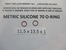 11.5mm ID x 13.5mm OD x 1mm thick SILICONE O-ring. Quan 2.