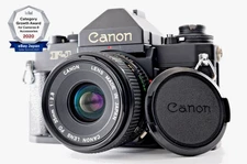 Meter Works! **MINT LENS** Canon New F-1 SLR Film Camera + New FD NFD 35mm f/2.8