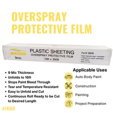 Overspray Protective Plastic Sheeting -Auto Body Paint & Construction-16ftX350ft