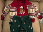 Gymboree 12-18M Gingerbread Sweater, Gingerbread Pants & Shirt