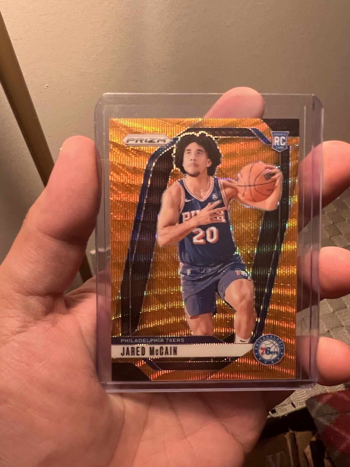 2024-25 Panini Prizm - Jared McCain #222 Orange Wave Prizm /60 (RC)