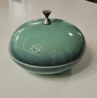 Royal Haeger Turquoise Lidded Atomic Candy Box Bowl R1670 MCM