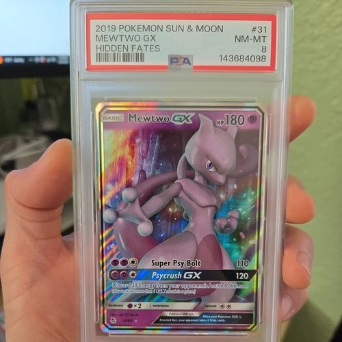 Mewtwo GX 31/68 Hidden Fates Holo PSA 8