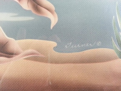Vintage Mid Century Modern Flamingo Lithograph Picture Print