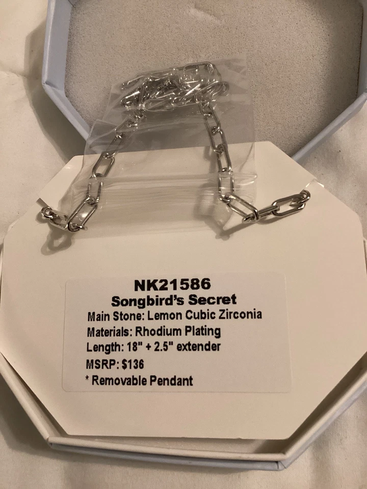Collar Bomb Party OG NK21586 Songbird's Secret Limón Cuarzo Circonita cúbica Foto 4 de 4