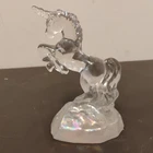 Fenton Clear Glass Crystal Unicorn Rising Captured Dream Figurine USA 5" Tall