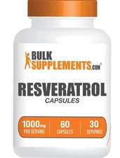 Resveratrol Supplement 1000Mg Capsules 60 Count Antioxidant Brain Support