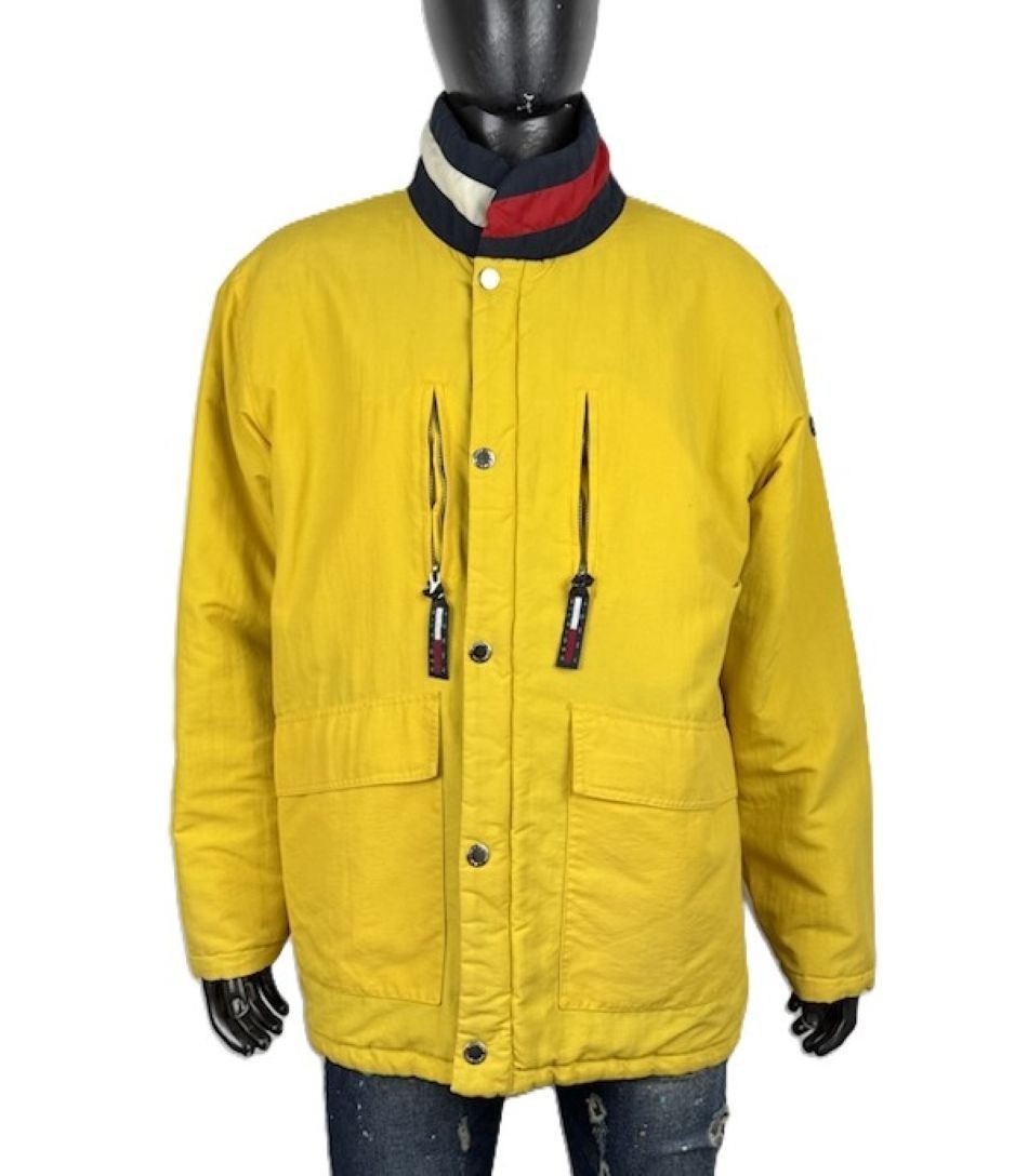 Tommy Hilfiger Giubbotto Uomo XL Reversibile Double Face Blu Giallo Imbottito