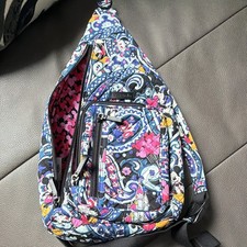 Vera Bradley Disney Mickey Mouse Small Quilted Sling Backpack Blue Pink