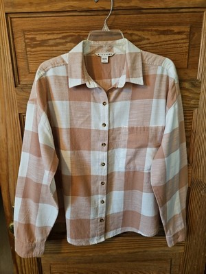Billabong Shirt Large Plaid Button Up Long Sleeve Flannel 100% Cotton