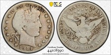 1914 G-06 BETTER DATE BARBER (25c) QUARTER - PCGS GOLD SHIELD GRADED