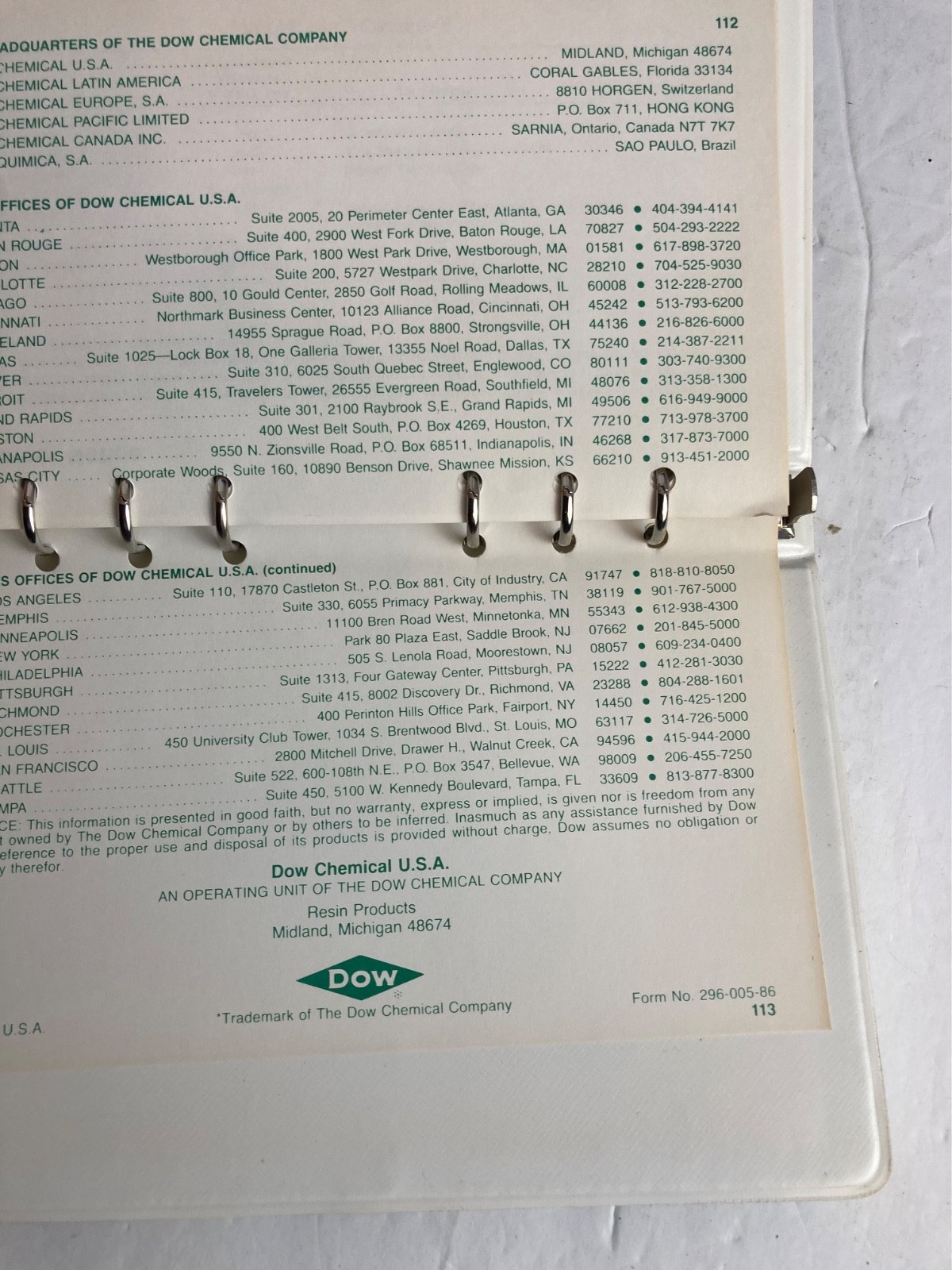 Dow Chemical Epoxy Resin Comparative Data Manual 1986 Vintage Technical ...