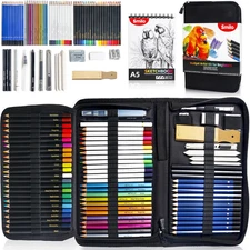 Curated 76-Piece Drawing Kit: Premium Art Supplies for Artists and Teens