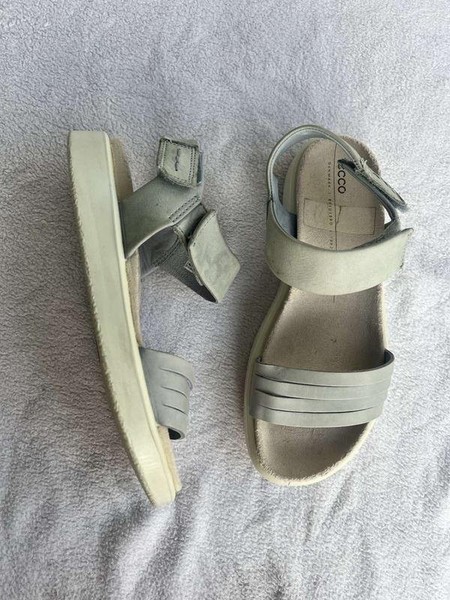 Women Ecco Sandals Turquoise Leather 36